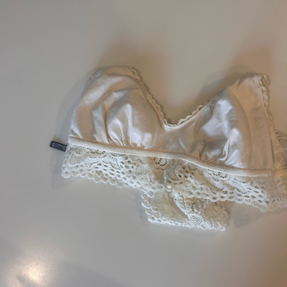 aerie White Lace Racerback Bralette - Picture 4 of 8